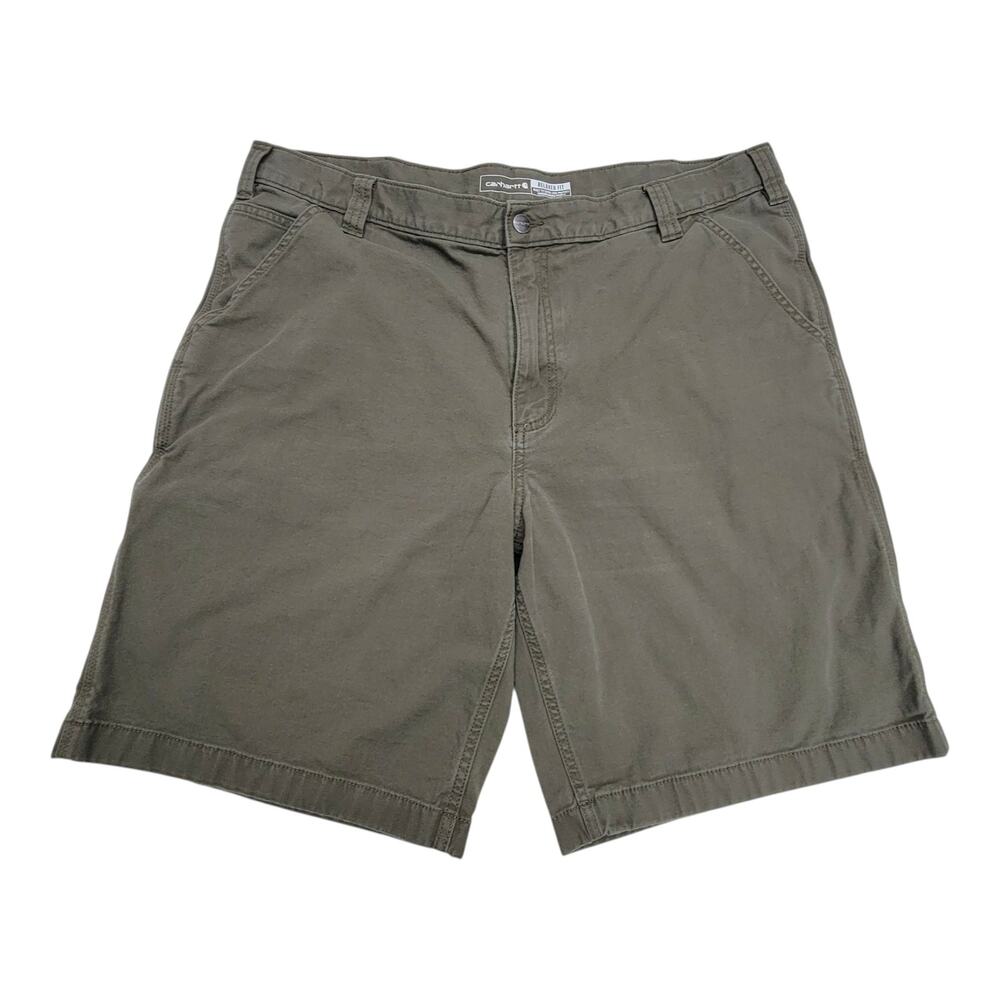 Carhartt Rugged Flex Relaxed Fit Canvas Work Shorts Mens 40 Green Utility